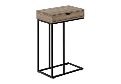 24" Black and Silver Laminate and Iron End Table With Drawer HomeRoots