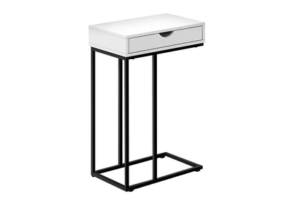 24" Black and Silver Laminate and Iron End Table With Drawer HomeRoots