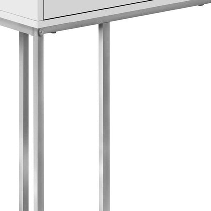 24" Black and Silver Laminate and Iron End Table With Drawer HomeRoots