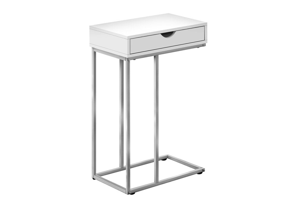 24" Black and Silver Laminate and Iron End Table With Drawer — view 26