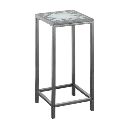 28" Gray Tile Square End Table