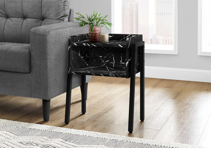 23" Black End Table With Shelf