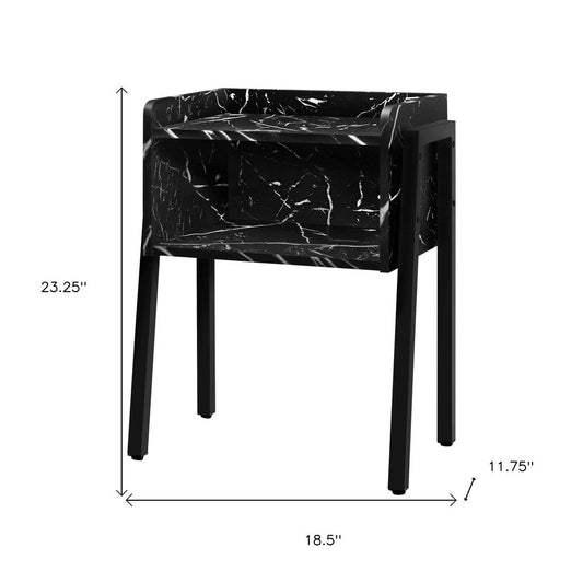 23" Black End Table With Shelf HomeRoots
