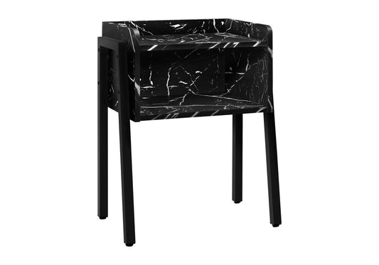 23" Black End Table With Shelf