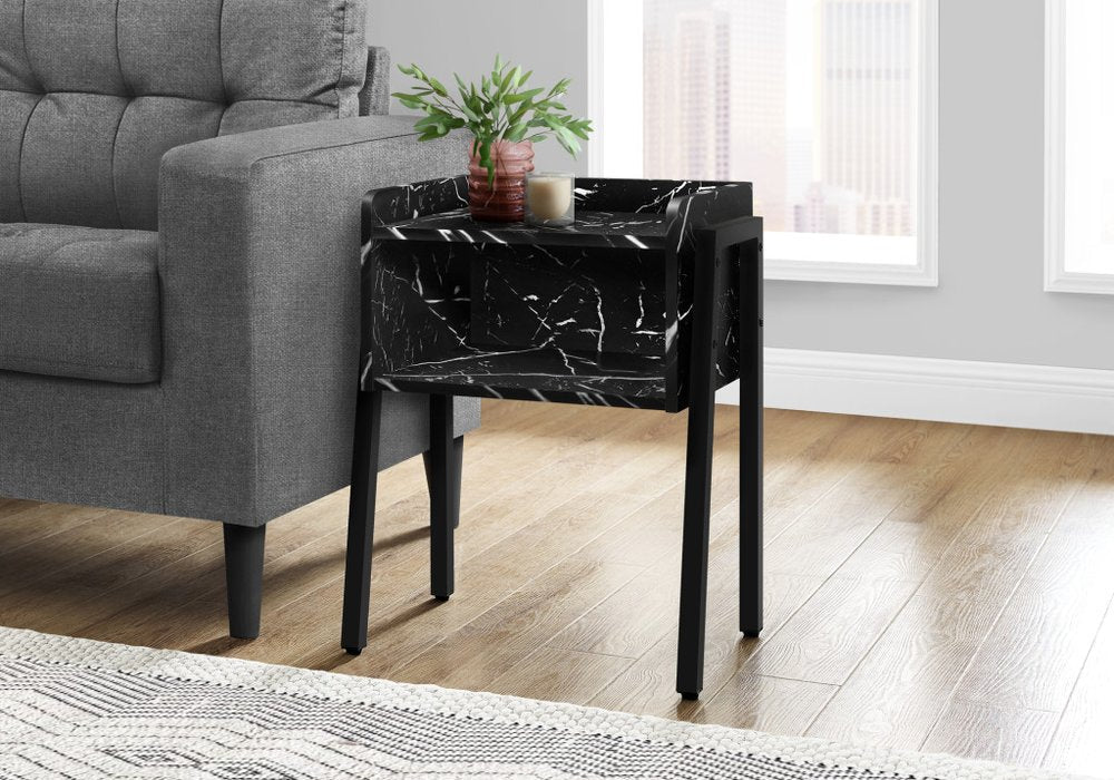 23" Black End Table With Shelf HomeRoots