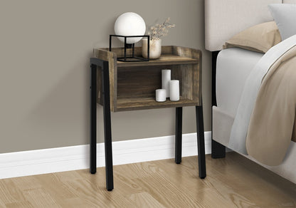 23" Black And Brown End Table With Shelf HomeRoots