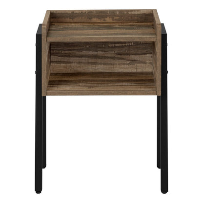 23" Black And Brown End Table With Shelf HomeRoots