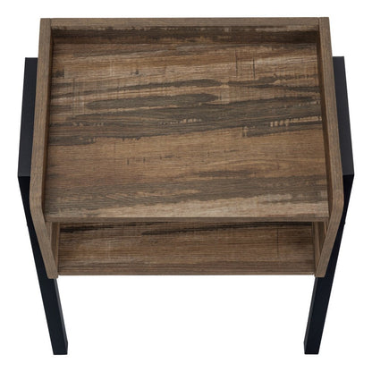23" Black And Brown End Table With Shelf HomeRoots