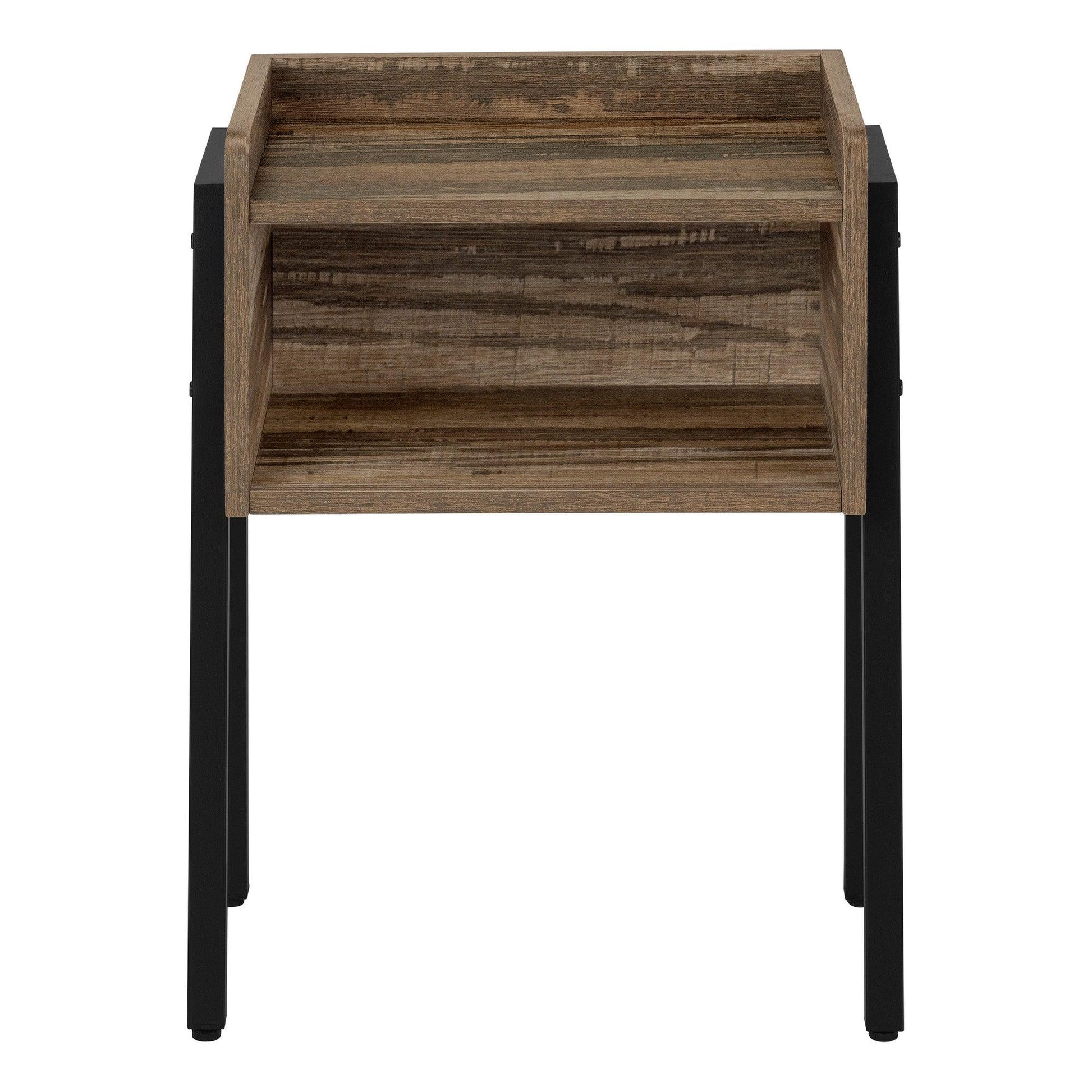 23" Black And Brown End Table With Shelf - FurniFindUSA