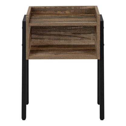 23" Black And Brown End Table With Shelf - FurniFindUSA