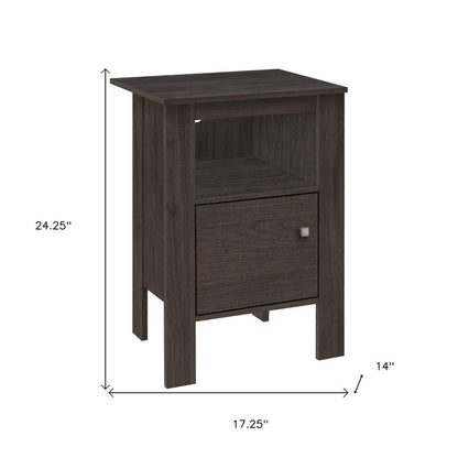 24" Brown Wood Nightstand HomeRoots