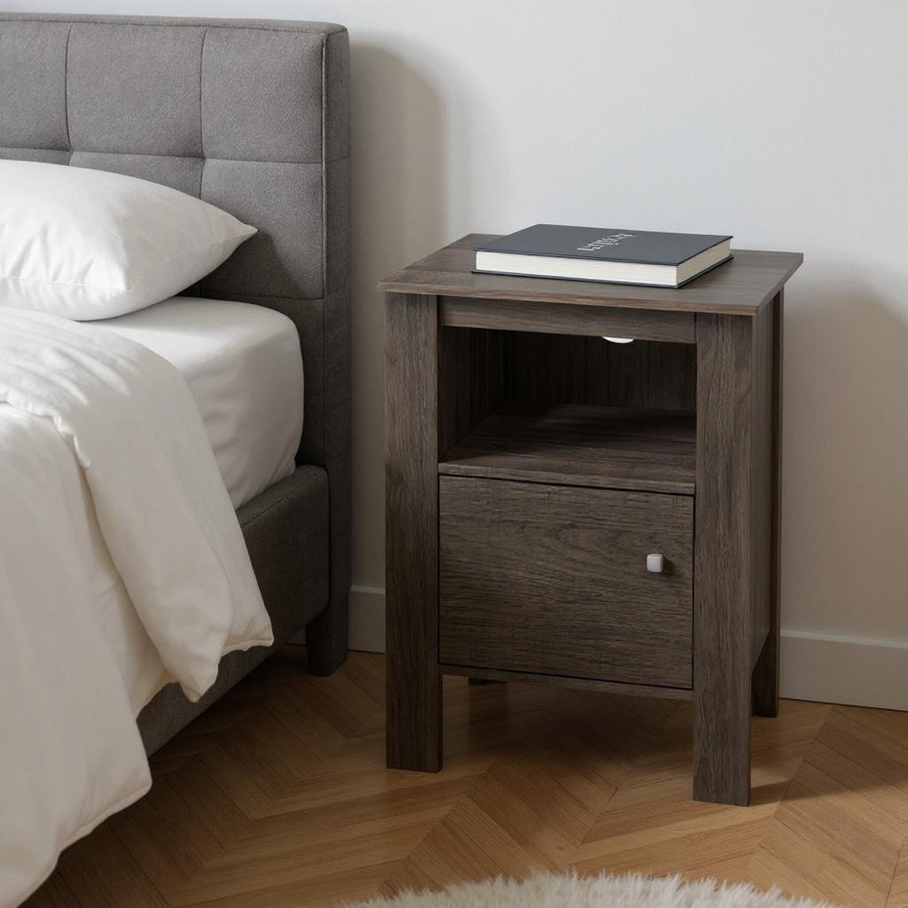 24" Brown Wood Nightstand — view 8