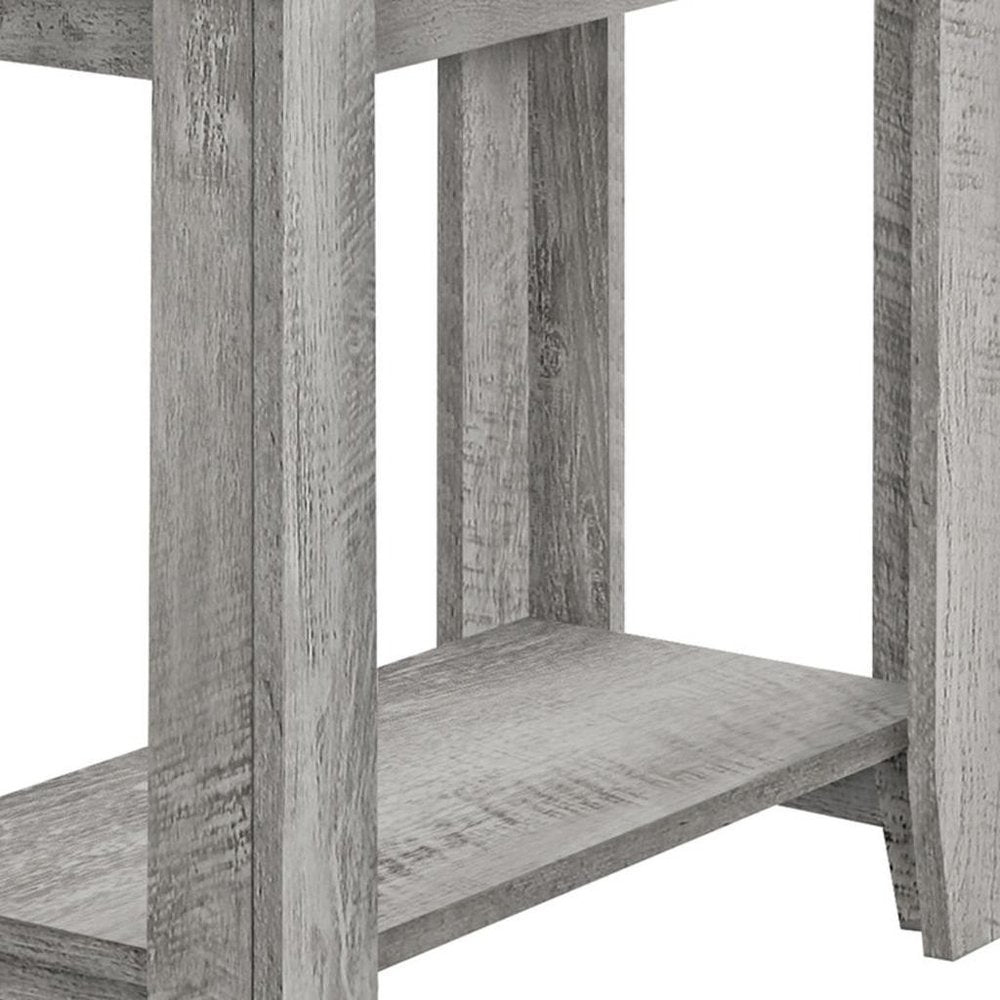 22" Gray Wood End Table With Shelf HomeRoots