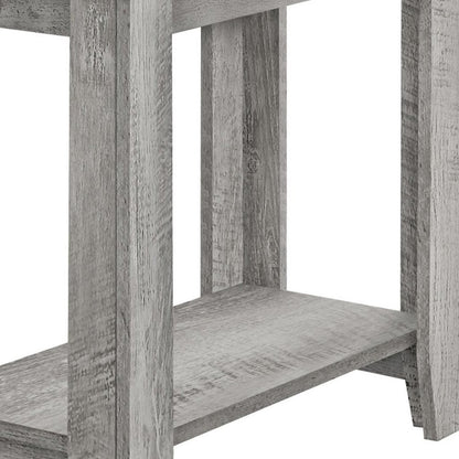 22" Gray Wood End Table With Shelf HomeRoots