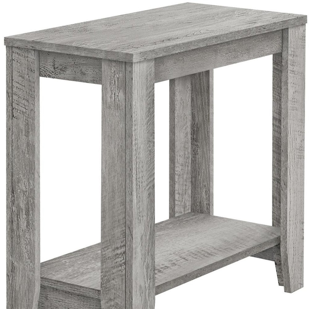 22" Gray Wood End Table With Shelf HomeRoots