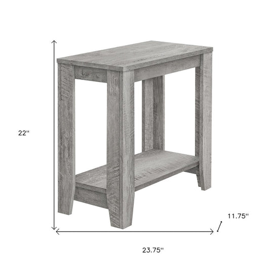 22" Gray Wood End Table With Shelf HomeRoots