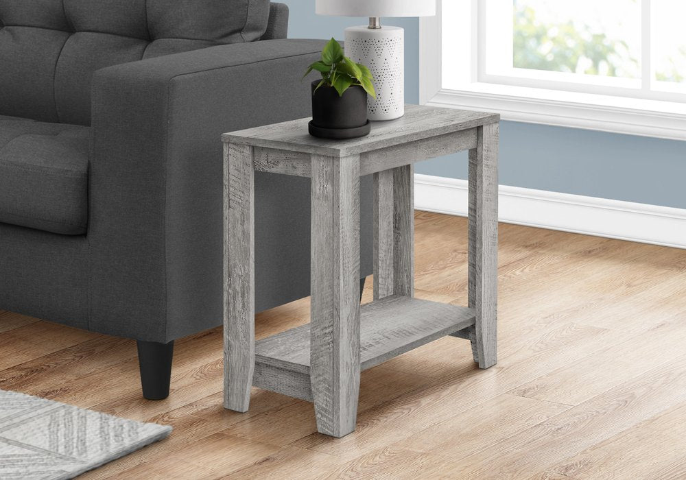 22" Gray Wood End Table With Shelf HomeRoots