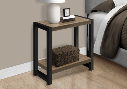 22" Black And Deep Taupe End Table With Shelf HomeRoots