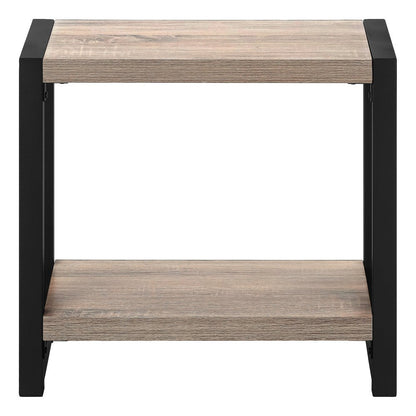 22" Black And Deep Taupe End Table With Shelf HomeRoots