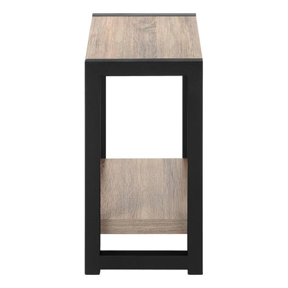 22" Black And Deep Taupe End Table With Shelf HomeRoots