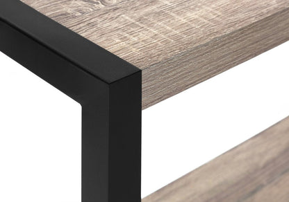 22" Black And Deep Taupe End Table With Shelf HomeRoots