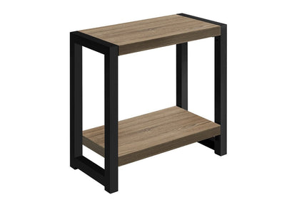 22" Black And Deep Taupe End Table With Shelf HomeRoots