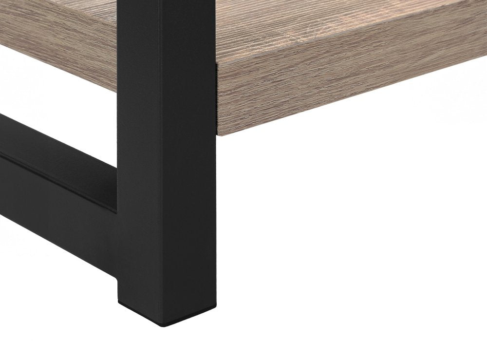 22" Black And Deep Taupe End Table With Shelf HomeRoots