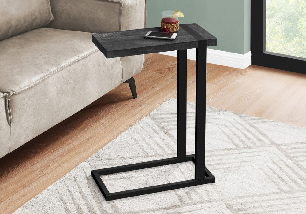 25" Black Distressed Wood and Iron End Table — view 10