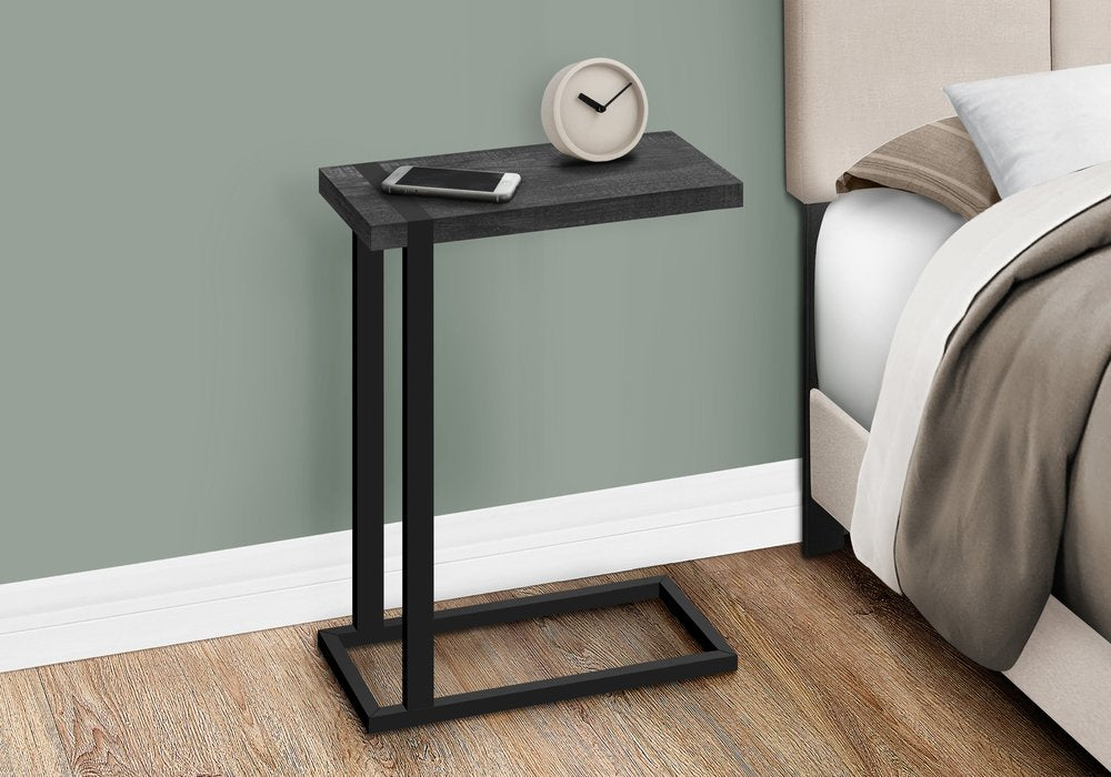 25" Black Distressed Wood and Iron End Table HomeRoots