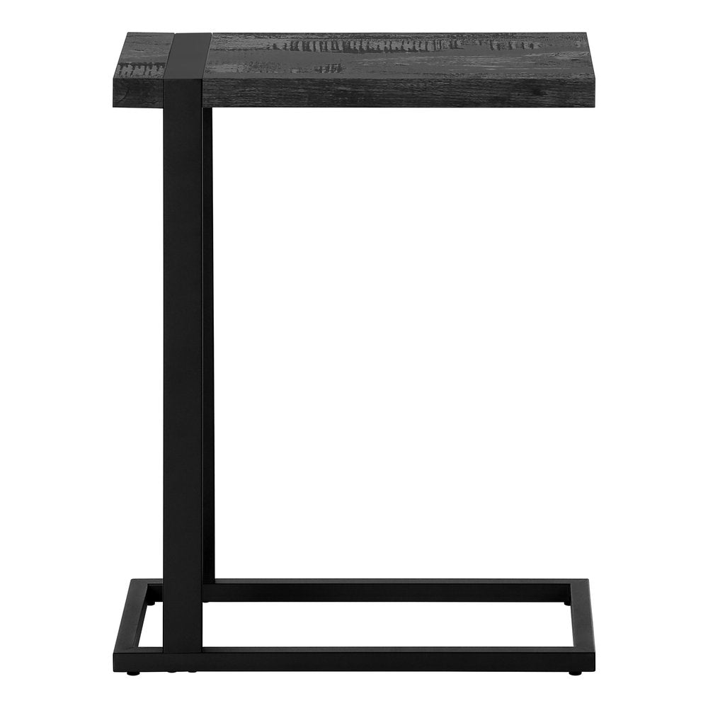 25" Black Distressed Wood and Iron End Table HomeRoots