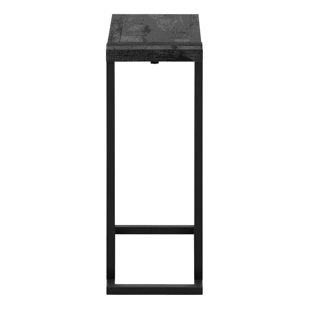 25" Black Distressed Wood and Iron End Table — view 4