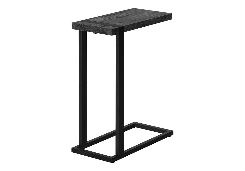 25" Black Distressed Wood and Iron End Table HomeRoots