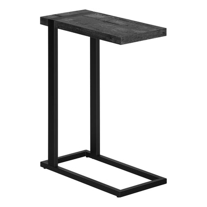 25" Black Distressed Wood and Iron End Table HomeRoots