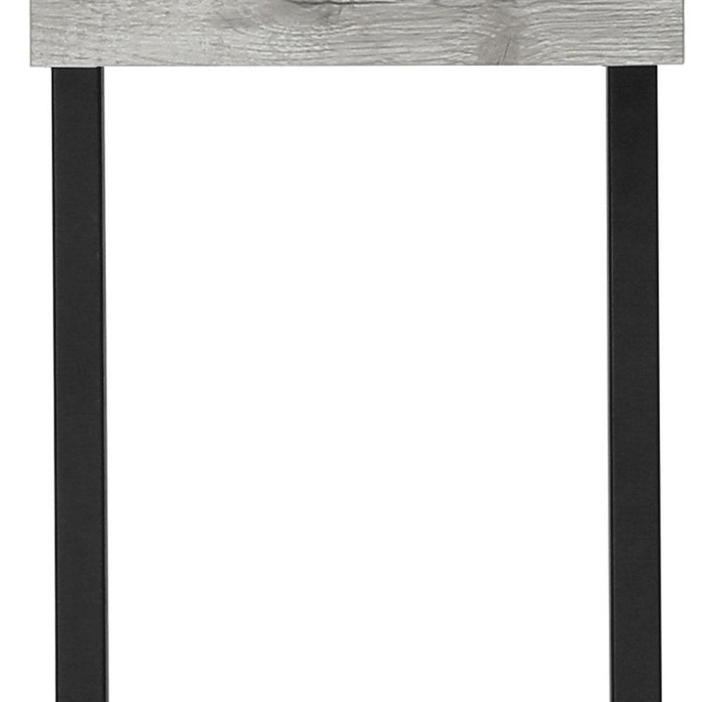 25" Black Distressed Wood and Iron End Table HomeRoots