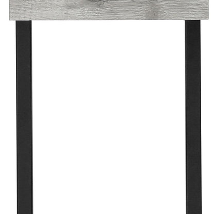 25" Black Distressed Wood and Iron End Table HomeRoots