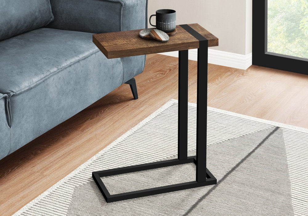 25" Black Distressed Wood and Iron End Table HomeRoots