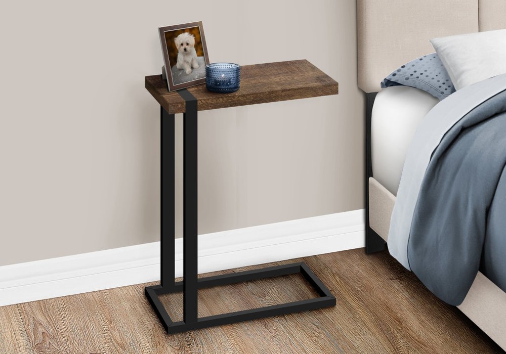 25" Black Distressed Wood and Iron End Table — view 31