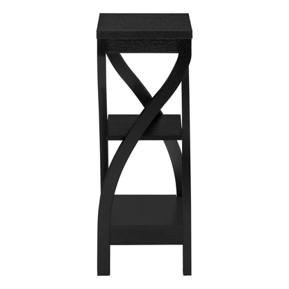 32" Black Square End Table With Two Shelves - FurniFindUSA