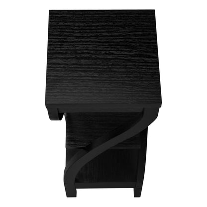 32" Black Square End Table With Two Shelves - FurniFindUSA