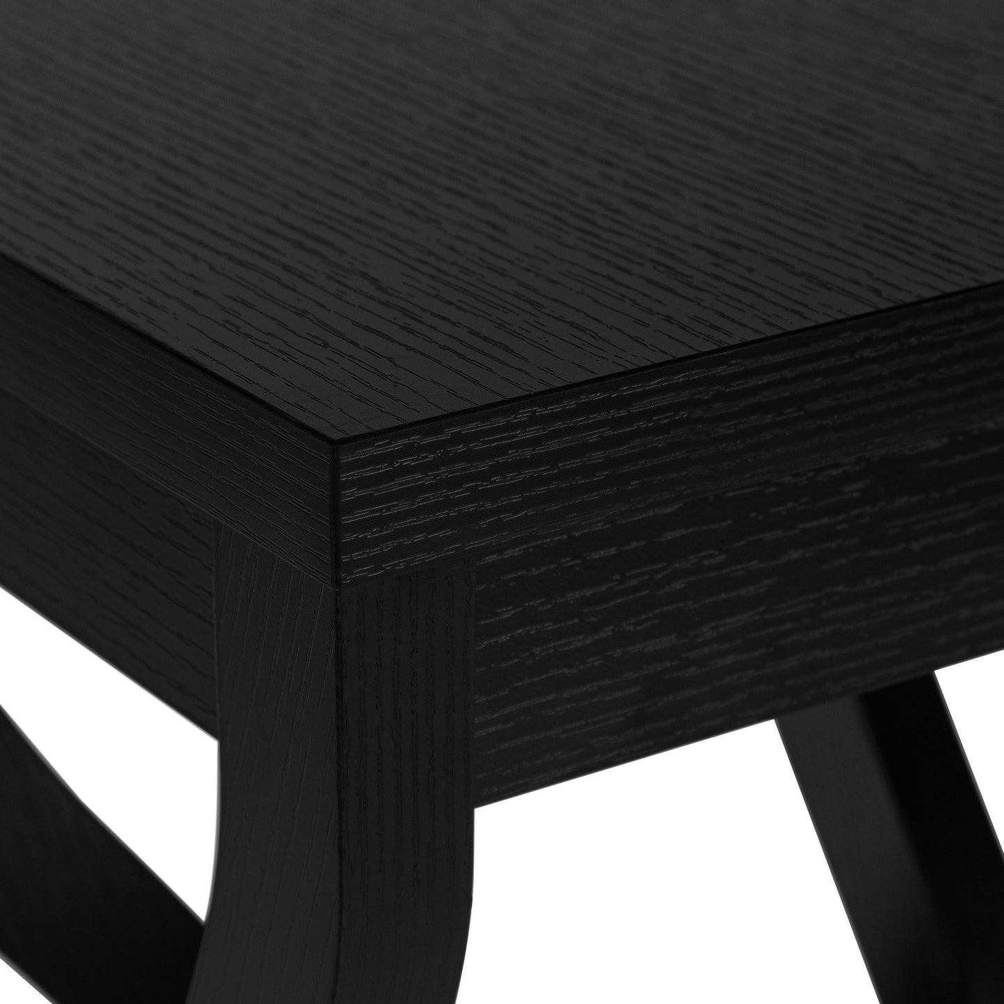 32" Black Square End Table With Two Shelves - FurniFindUSA