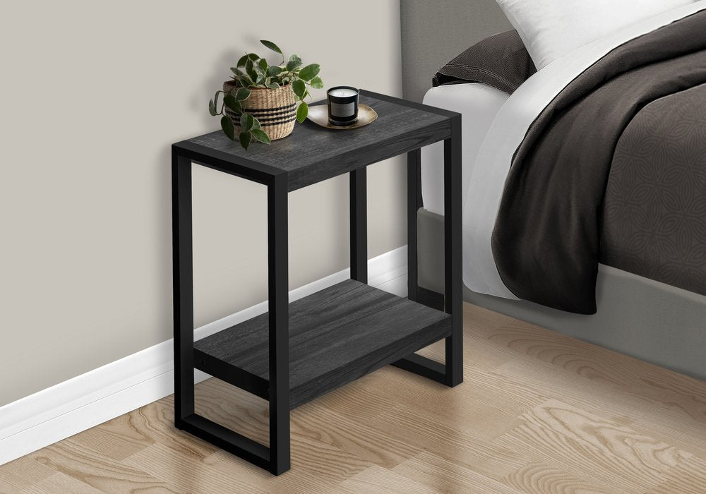 24" Black End Table With Shelf HomeRoots