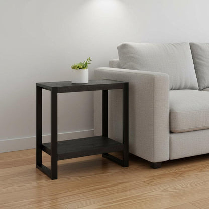 24" Black End Table With Shelf HomeRoots
