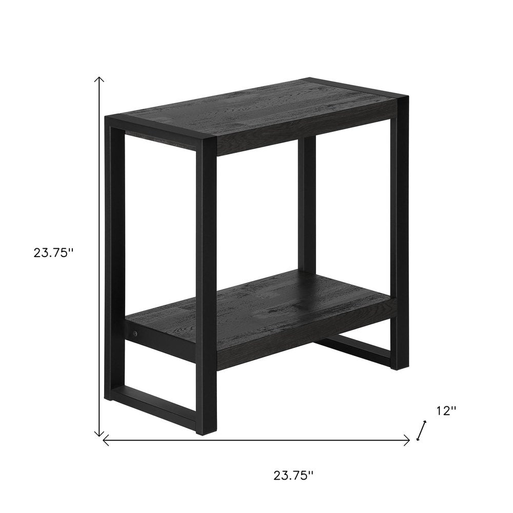 24" Black End Table With Shelf HomeRoots