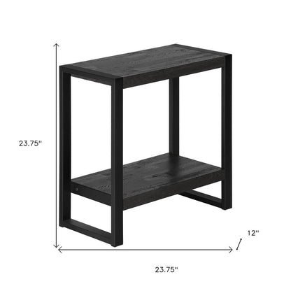 24" Black End Table With Shelf HomeRoots