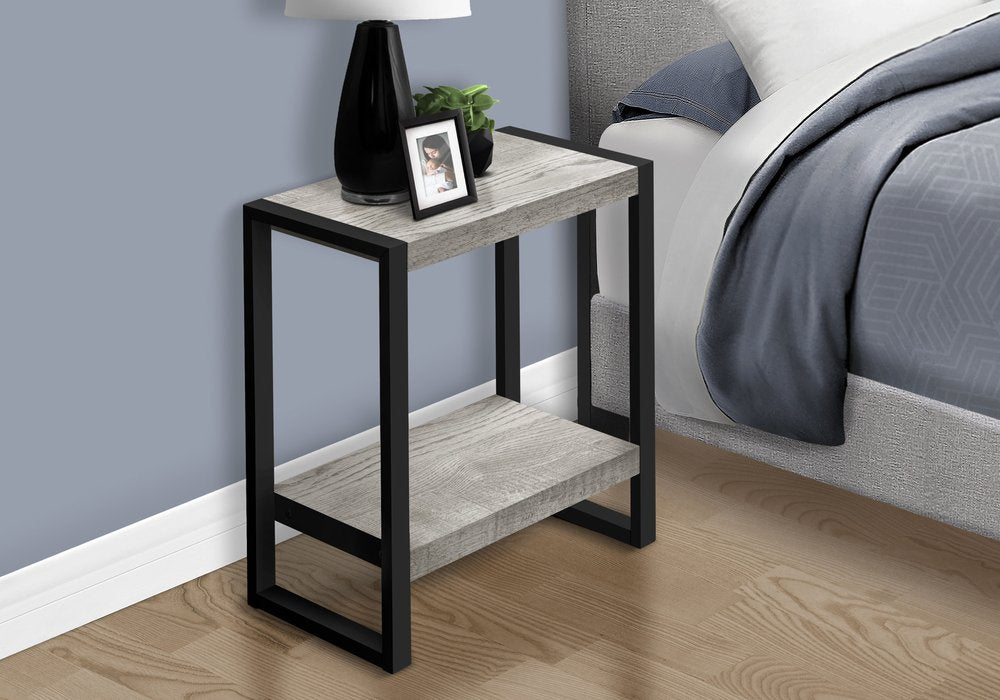 24" Black And Gray End Table With Shelf HomeRoots