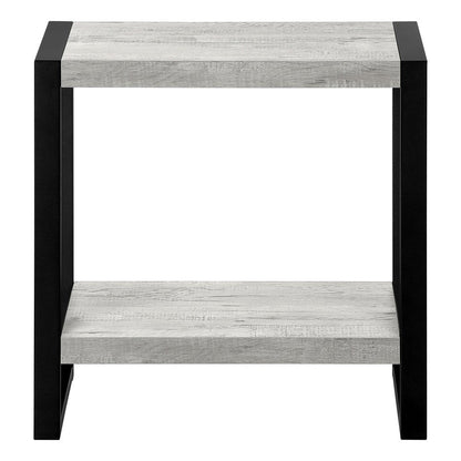 24" Black And Gray End Table With Shelf HomeRoots