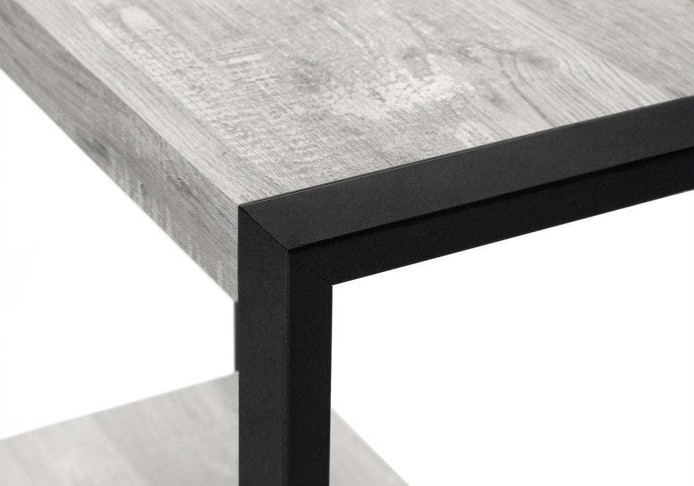 24" Black And Gray End Table With Shelf HomeRoots