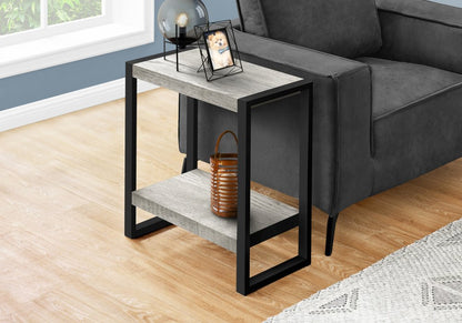 24" Black And Gray End Table With Shelf HomeRoots