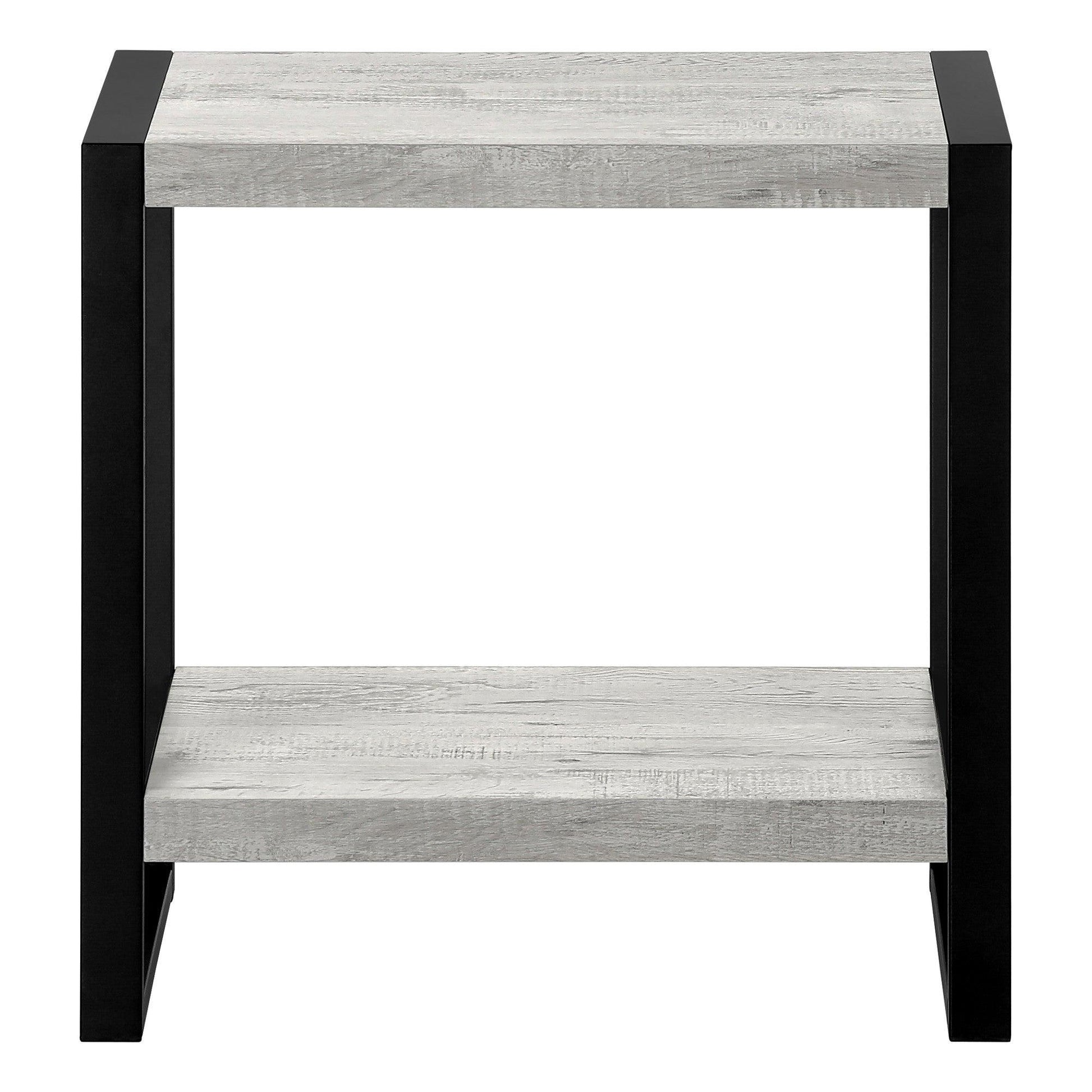 24" Black And Gray End Table With Shelf - FurniFindUSA