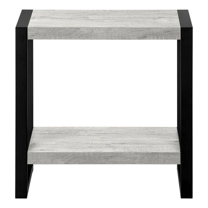 24" Black And Gray End Table With Shelf - FurniFindUSA